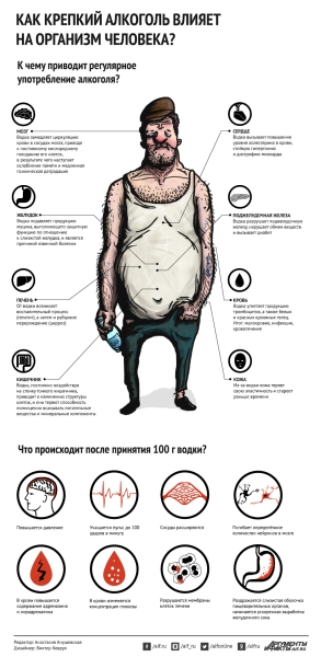 Как водка влияет на организм человека? Инфографика
