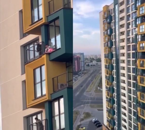 Жесть! Девушка спала на внешнем подоконнике на 24 этаже в Минск Мире